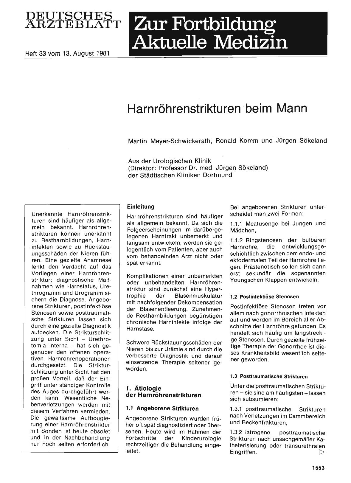 Vorschauseite 1: Harnröhrenstrikturen beim Mann