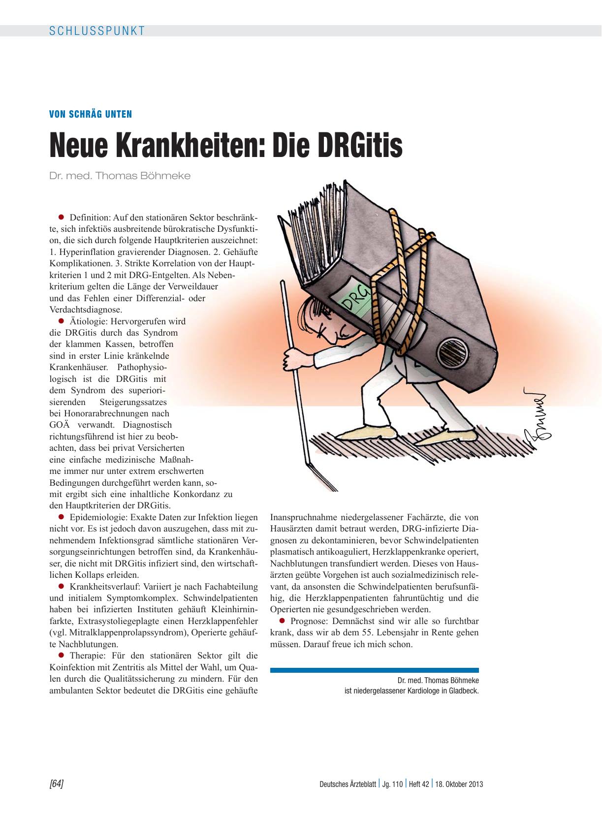 Vorschauseite 1: Von schräg unten: Neue Krankheiten – Die DRGitis