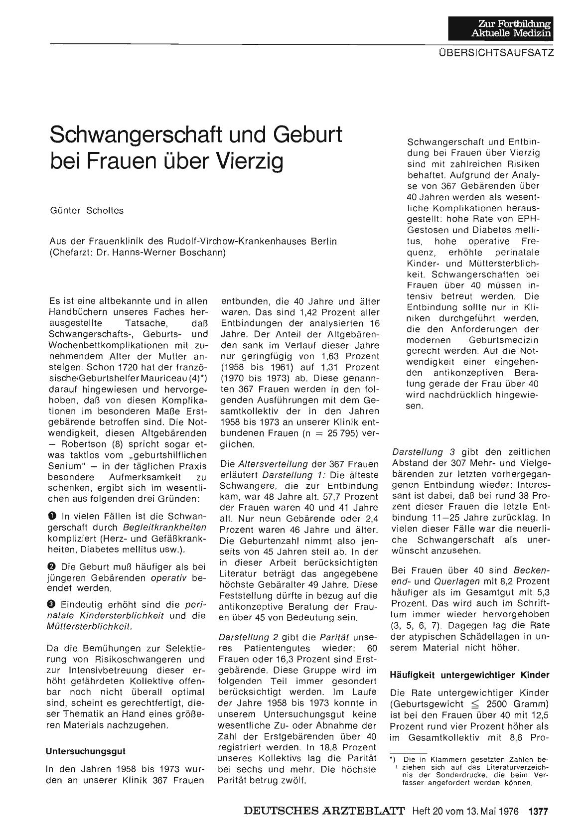 Vorschauseite 1: Schwangerschaft und Geburt bei Frauen über Vierzig