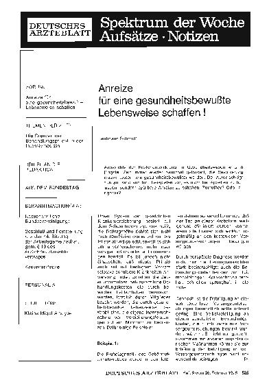 Vorschauseite 1: Anreize für eine gesundheitsbewußte Lebensweise schaffen!
