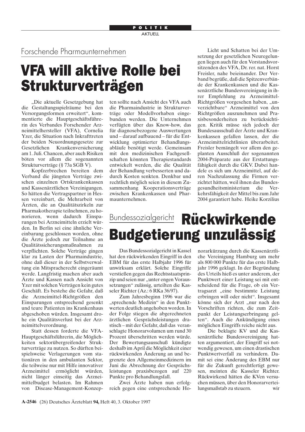 Vorschauseite 1: Bundessozialgericht: Rückwirkende Budgetierung unzulässig