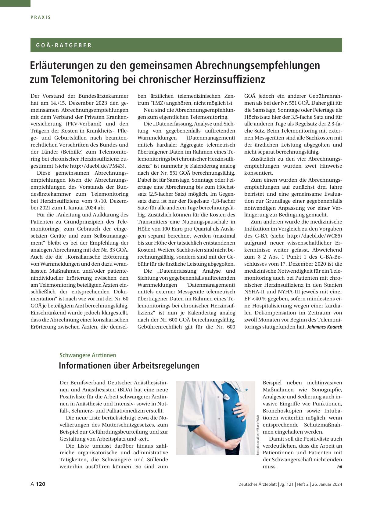 Vorschauseite 1: Schwangere Ärztinnen: Informationen über Arbeitsregelungen