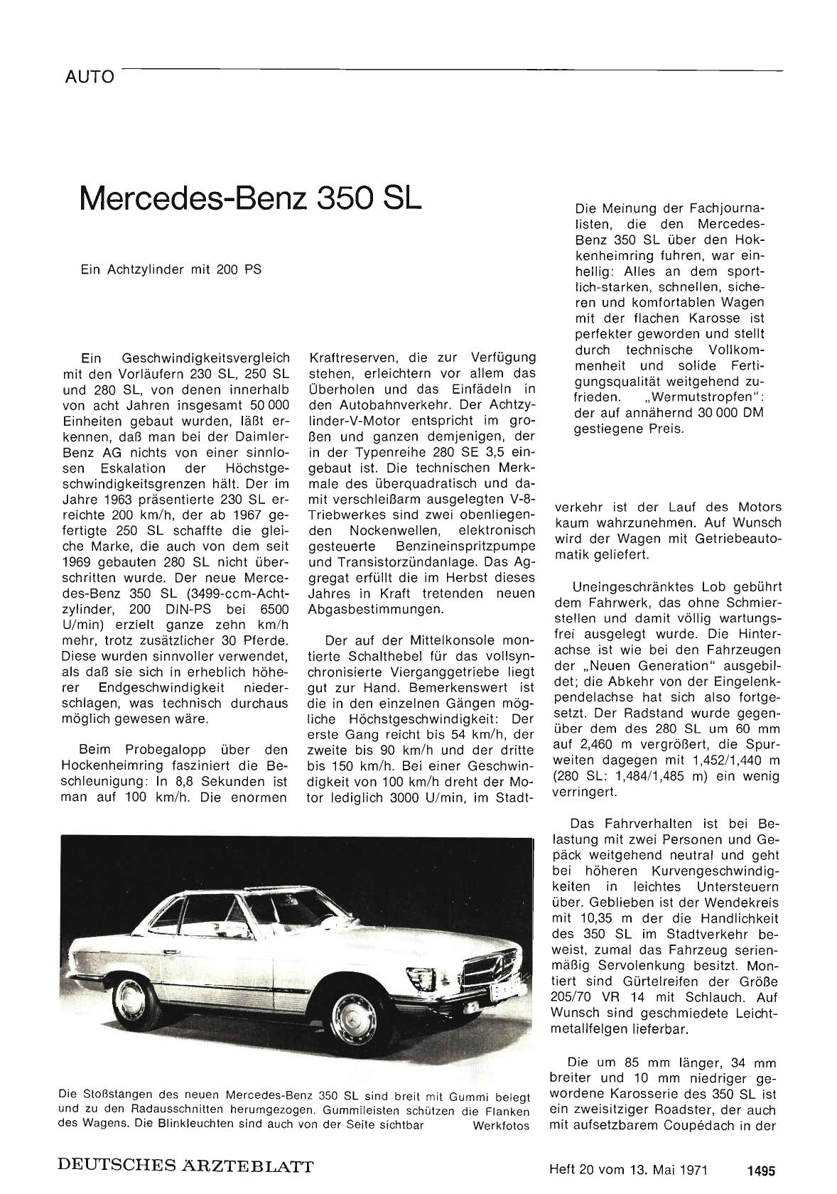 Vorschauseite 1: Mercedes-Benz 350 SL