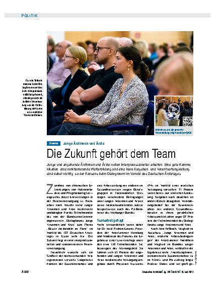 Vorschauseite 1: Junge Ärztinnen und Ärzte: Die Zukunft gehört dem Team