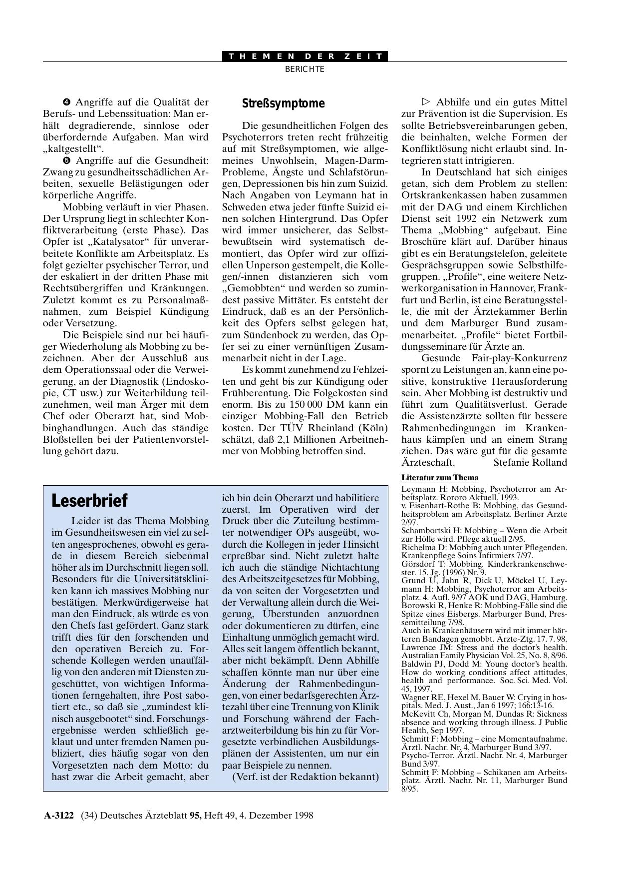 Vorschauseite 1: Leserbrief