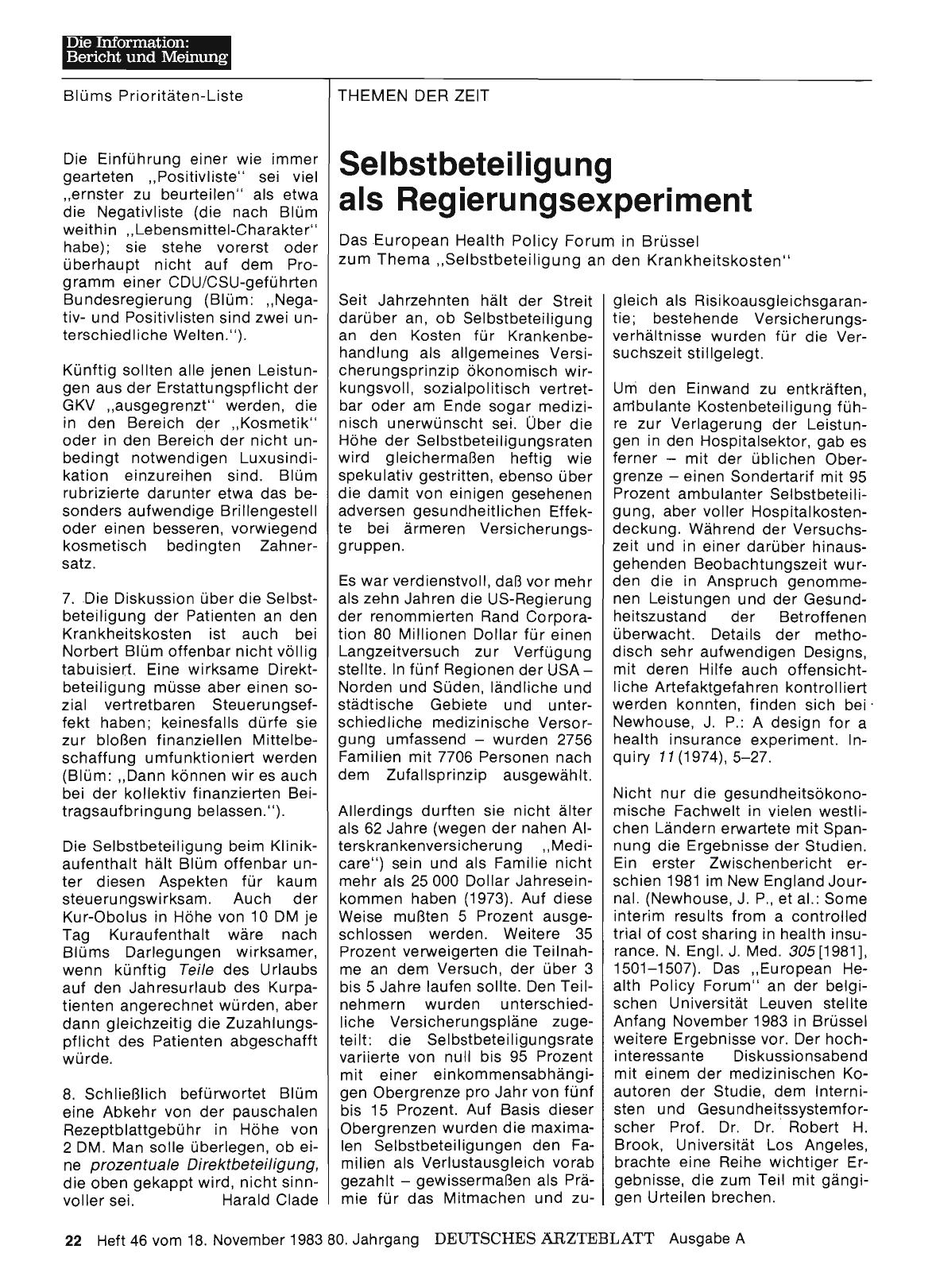 Vorschauseite 1: Selbstbeteiligung als Regierungsexperiment