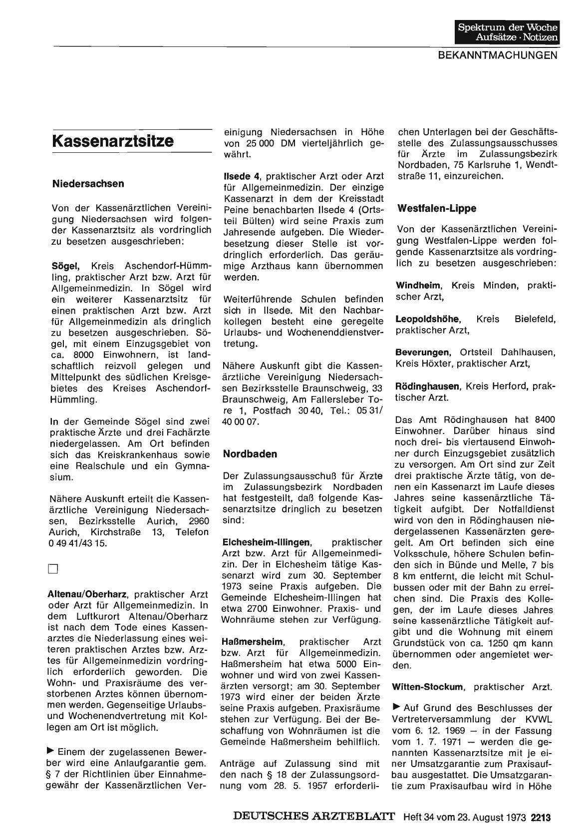 Vorschauseite 1: Kassenarztsitze