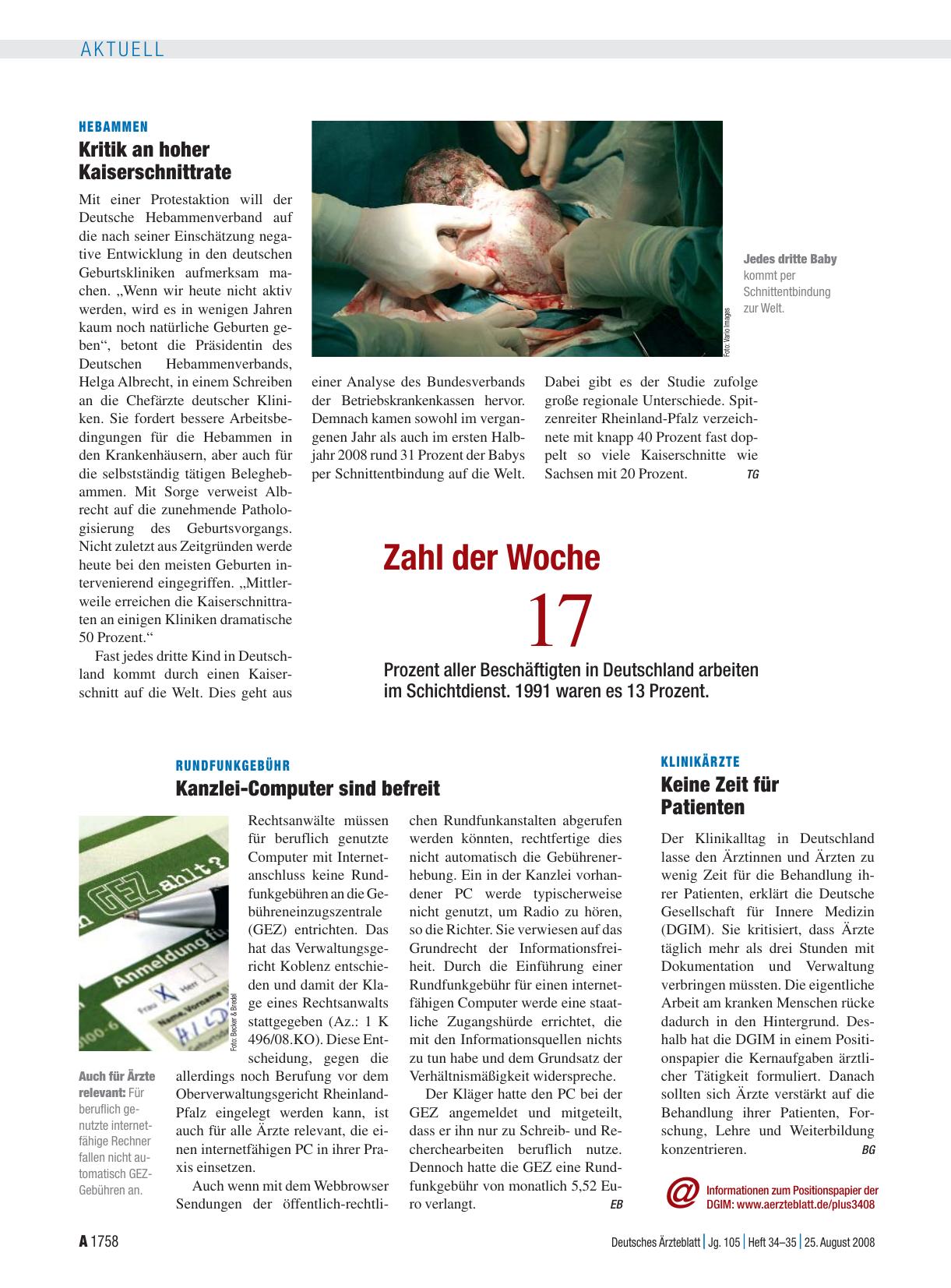 Vorschauseite 1: Klinikärzte: Keine Zeit für Patienten