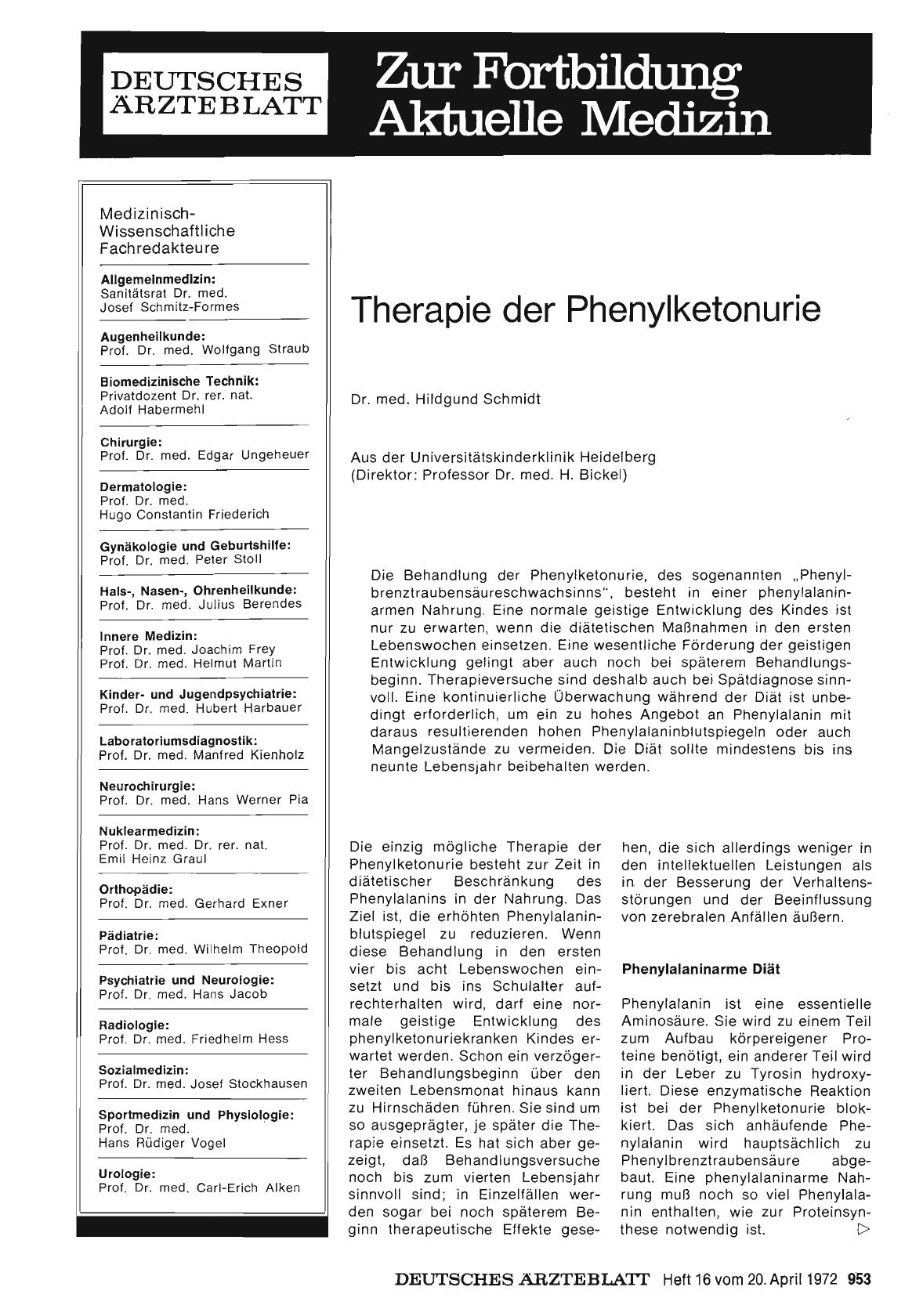 Vorschauseite 1: Therapie der Phenylketonurie