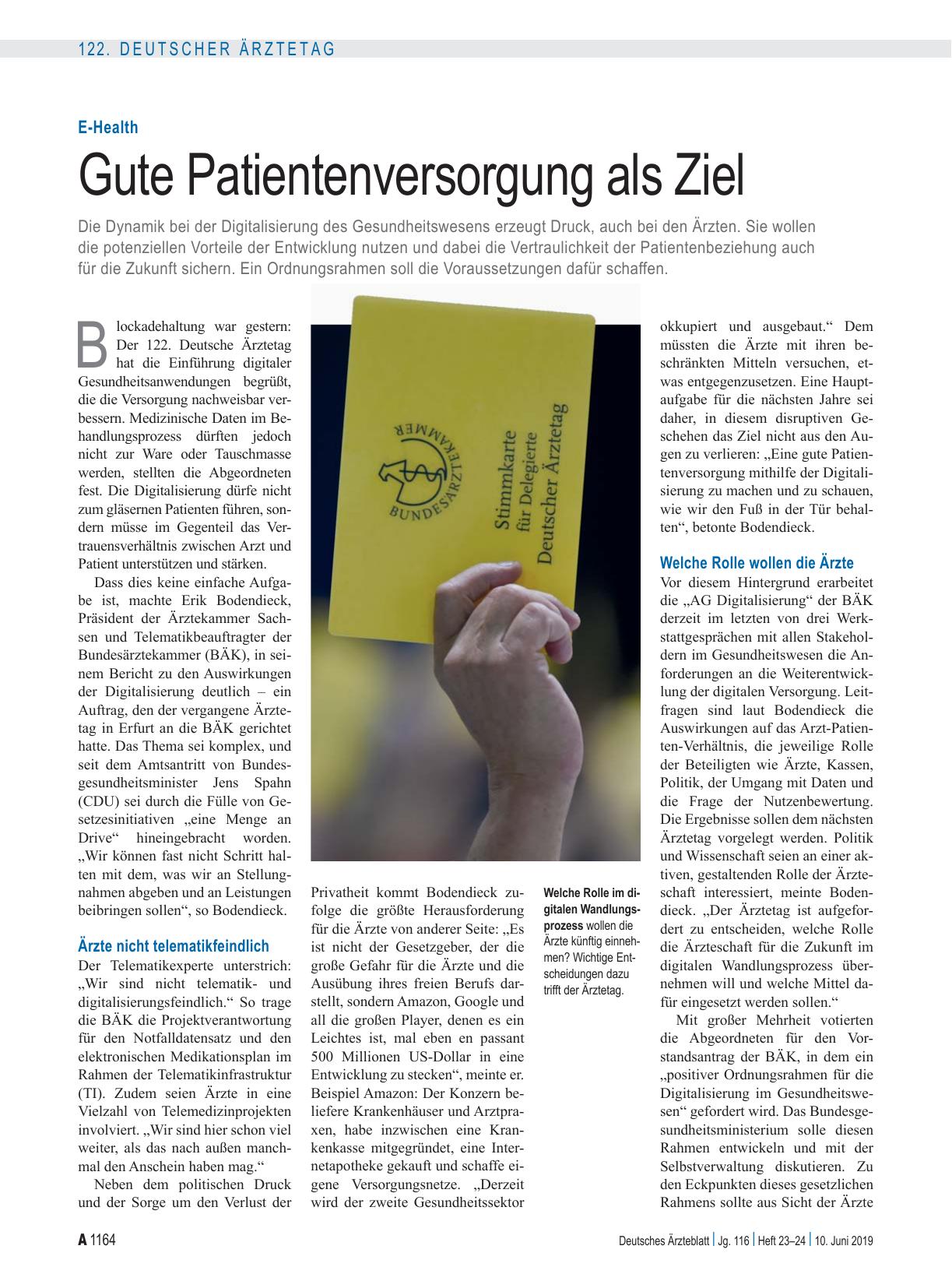 Vorschauseite 1: E-Health: Gute Patientenversorgung als Ziel