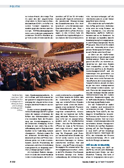 Vorschauseite 2: 120. Deutscher Ärztetag: Bilanz und Ausblick vor der Wahl