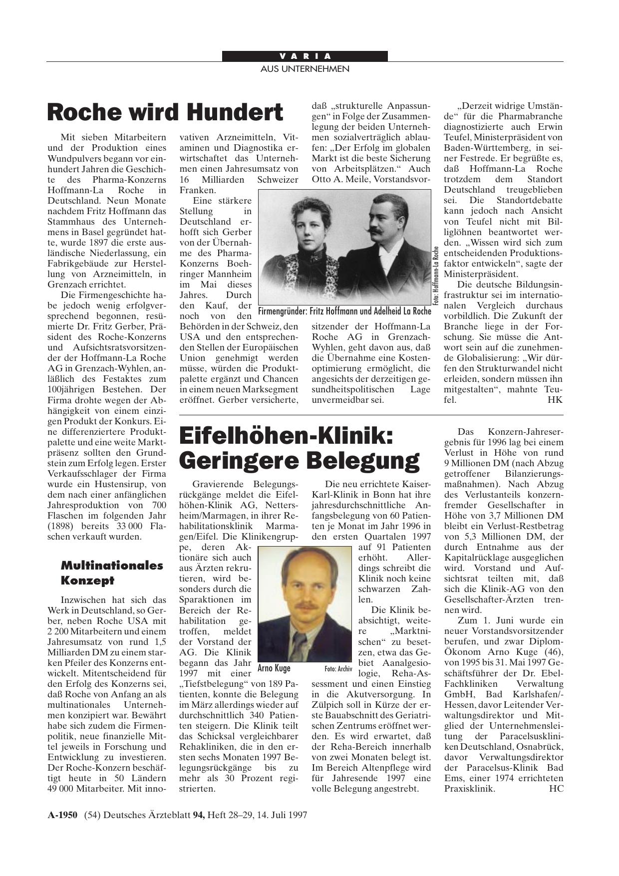Vorschauseite 1: Eifelhöhen-Klinik: Geringere Belegung