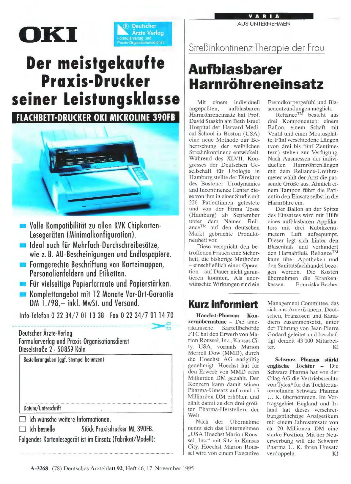 Vorschauseite 1: Kurz informiert: Schwarz Pharma stärkt englische Tochte