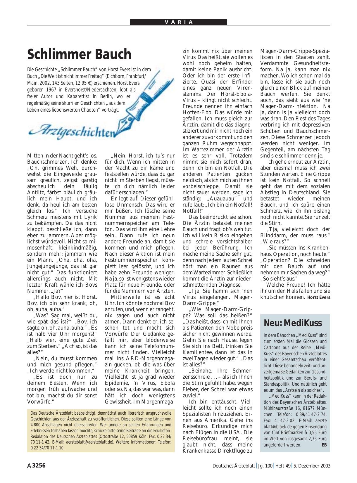 Vorschauseite 1: Arztgeschichten: Schlimmer Bauch