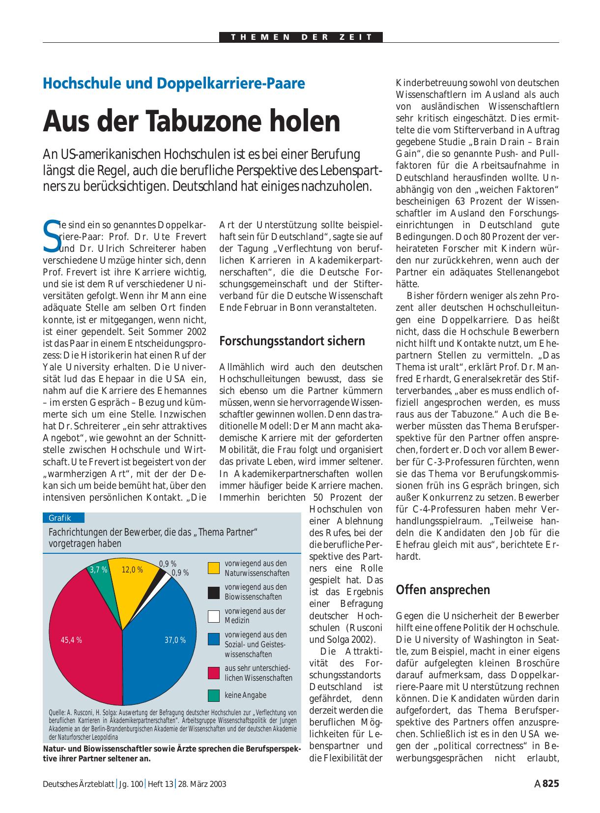 Vorschauseite 1: Hochschule und Doppelkarriere-Paare: Aus der Tabuzone holen