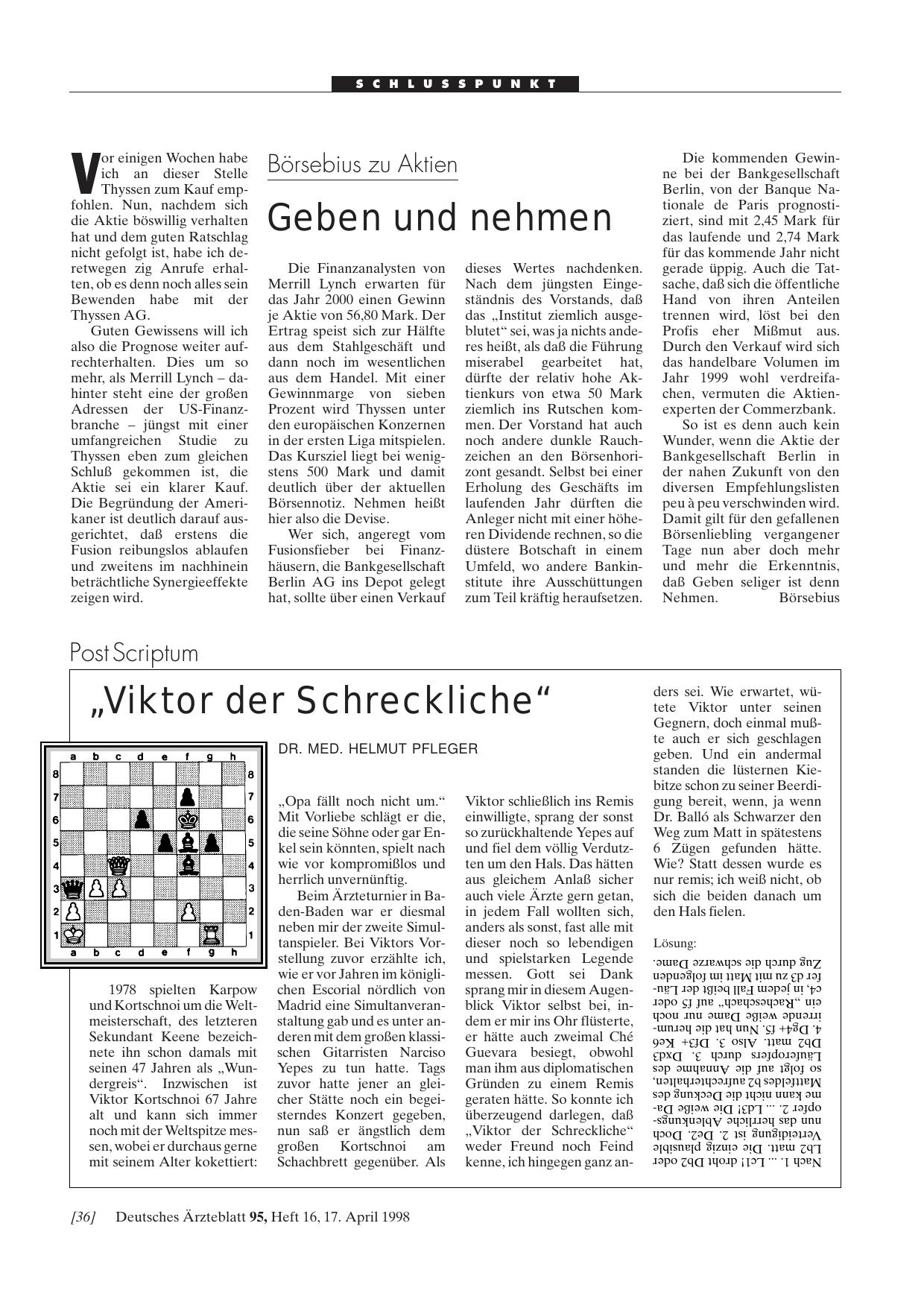 Vorschauseite 1: Börsebius zu Aktien: Geben und nehmen