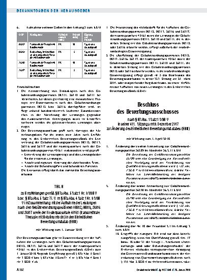 Vorschauseite 3: Beschluss des Bewertungsausschusses nach § 87 Abs. 1 Satz 1 SGB V in seiner 411. Sitzung: Teil A, TEIL B