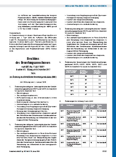 Vorschauseite 4: Beschluss des Bewertungsausschusses nach § 87 Abs. 1 Satz 1 SGB V in seiner 411. Sitzung: Teil A, TEIL B