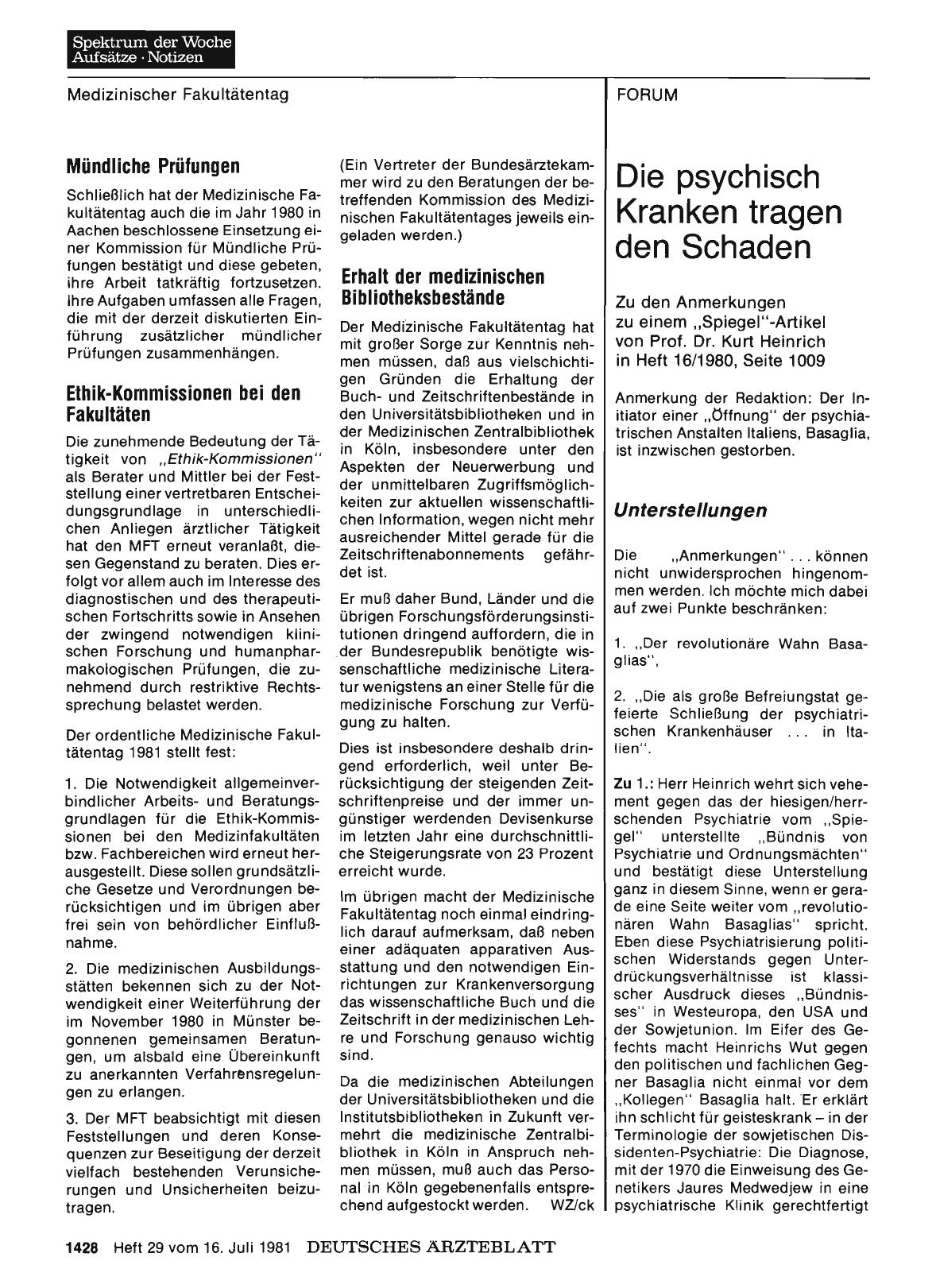 Vorschauseite 1: Die psychisch Kranken tragen den Schaden: Unterstellungen