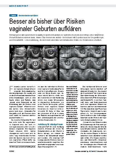 Vorschauseite 1: Beckenbodenschäden: Besser als bisher über Risiken vaginaler Geburten aufklären