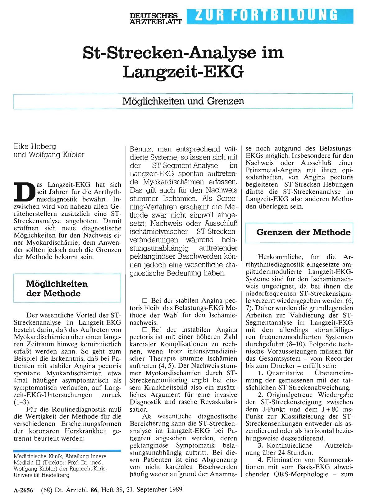 Vorschauseite 1: St-Strecken-Analyse im Langzeit-EKG