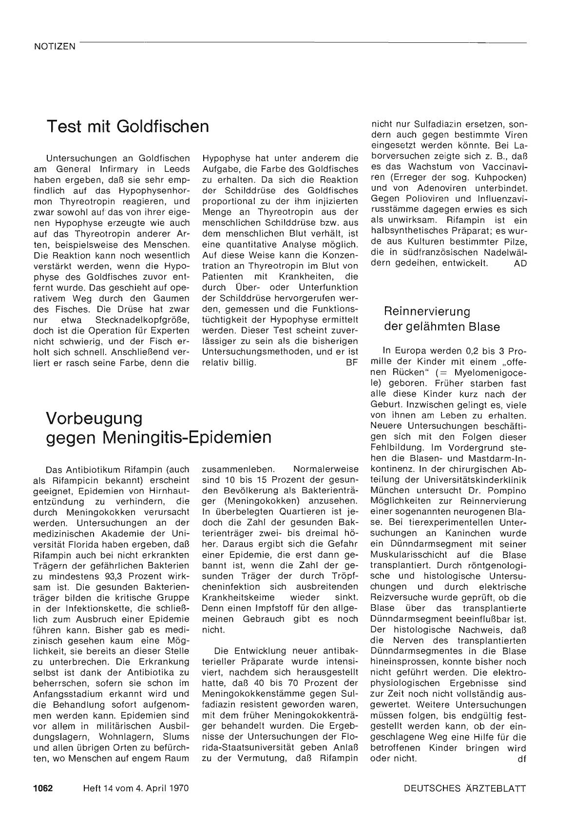 Vorschauseite 1: Test mit Goldfischen