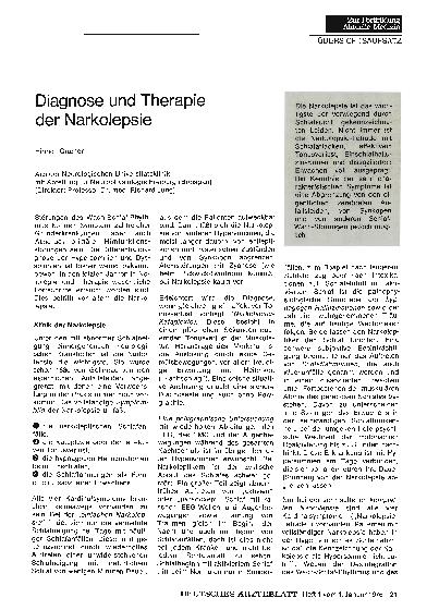 Vorschauseite 1: Diagnose und Therapie der Narkolepsie