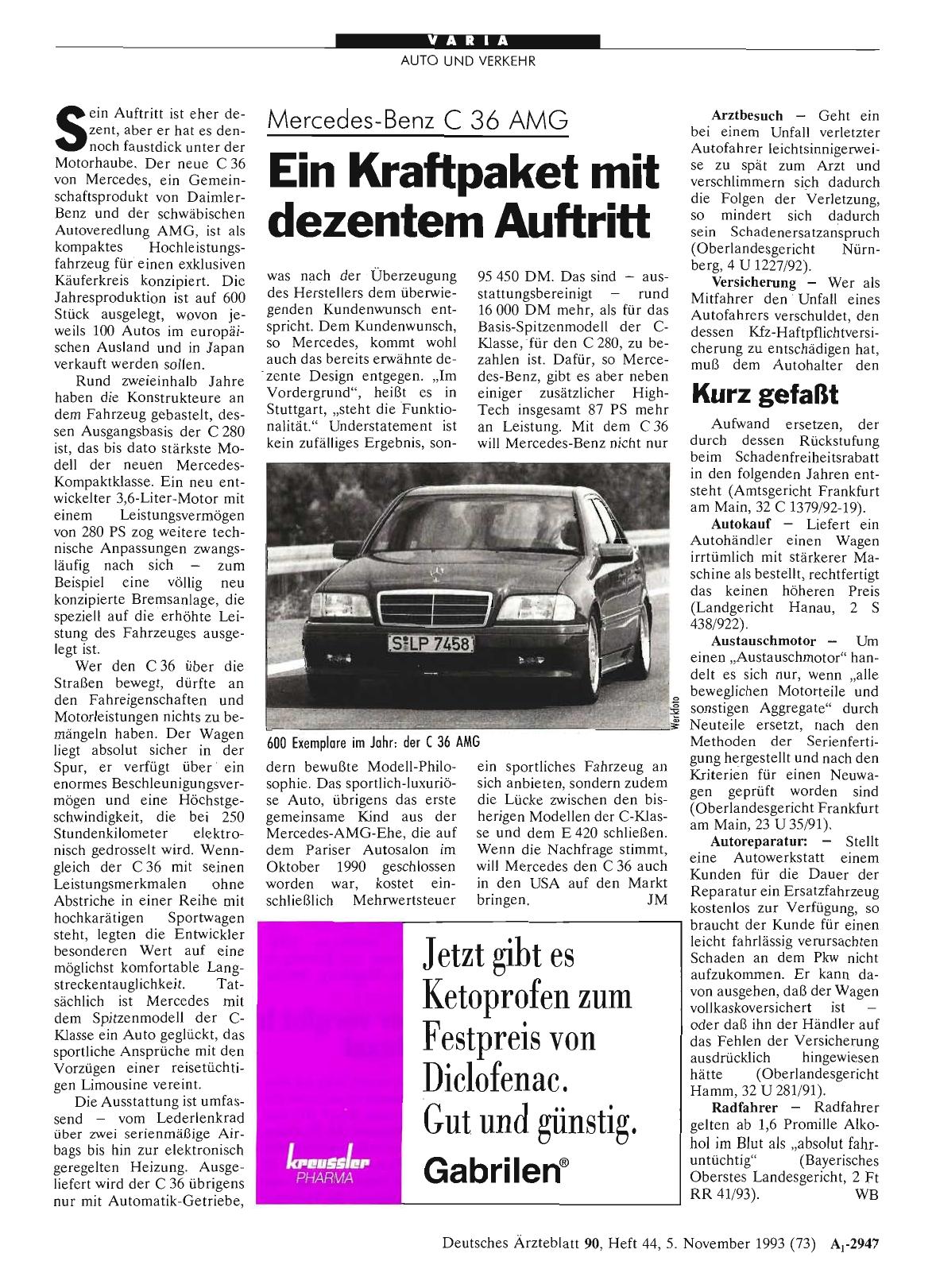Vorschauseite 1: Mercedes-Benz C 36 AMG Ein Kraftpaket mit dezentem Auftritt