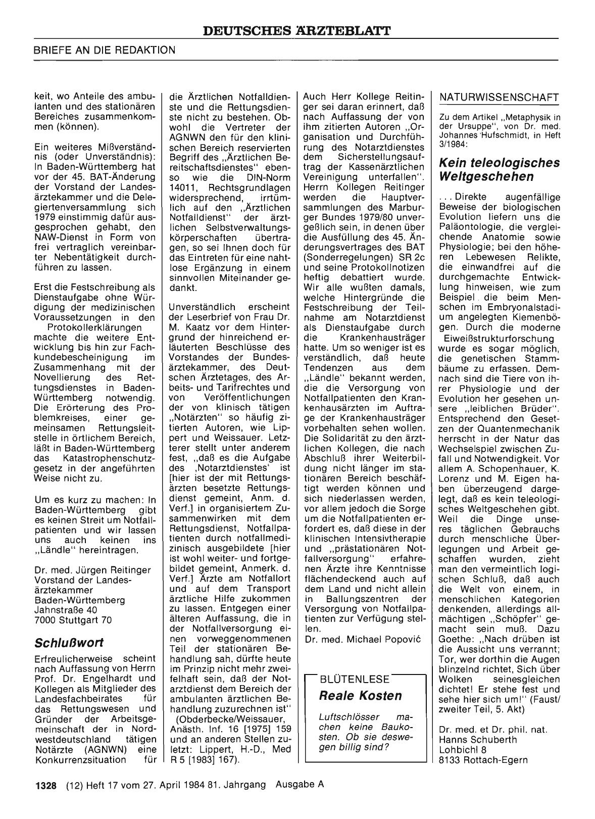 Vorschauseite 1: NATURWISSENSCHAFT: Kein teleologisches Weltgeschehen
