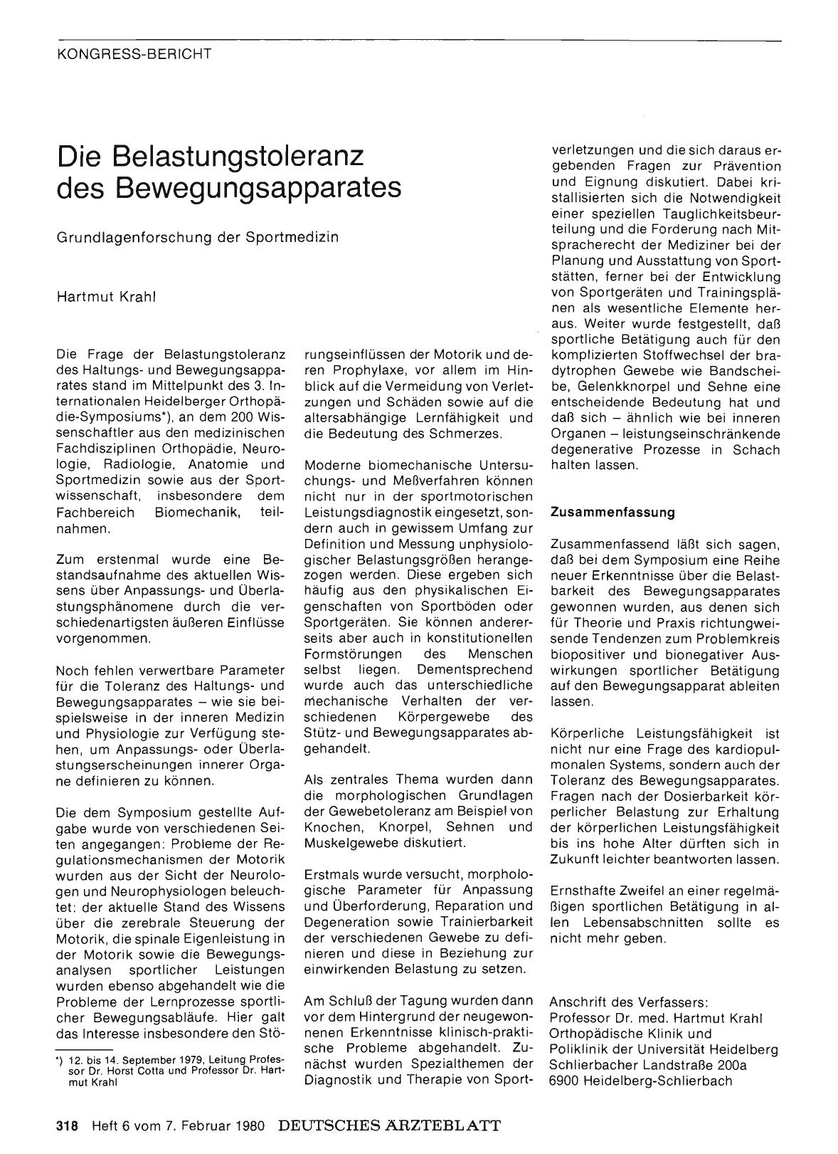 Vorschauseite 1: Die Belastungstoleranz des Bewegungsapparates