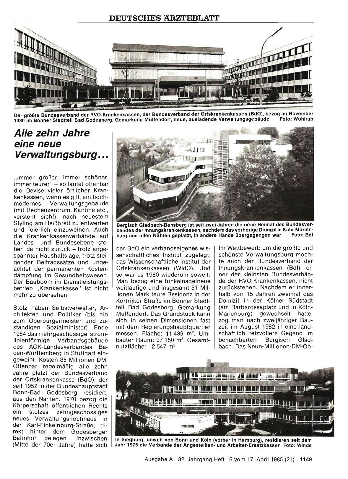 Vorschauseite 1: Alle zehn Jahre eine neue Verwaltungsburg. ..