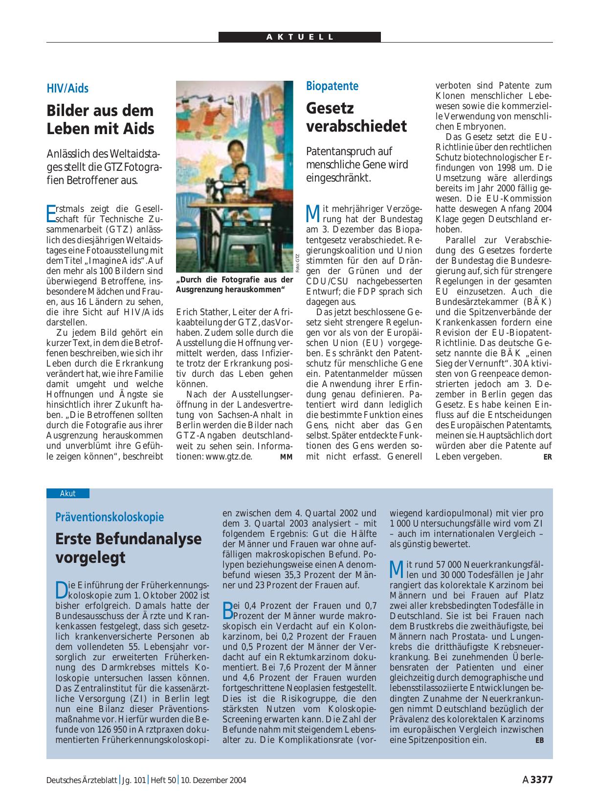 Vorschauseite 1: Präventionskoloskopie: Erste Befundanalyse vorgelegt