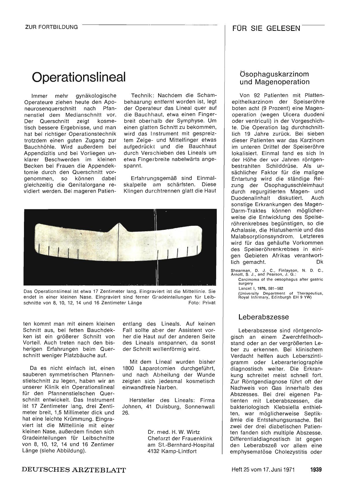 Vorschauseite 1: Ösophaguskarzinom und Magenoperation