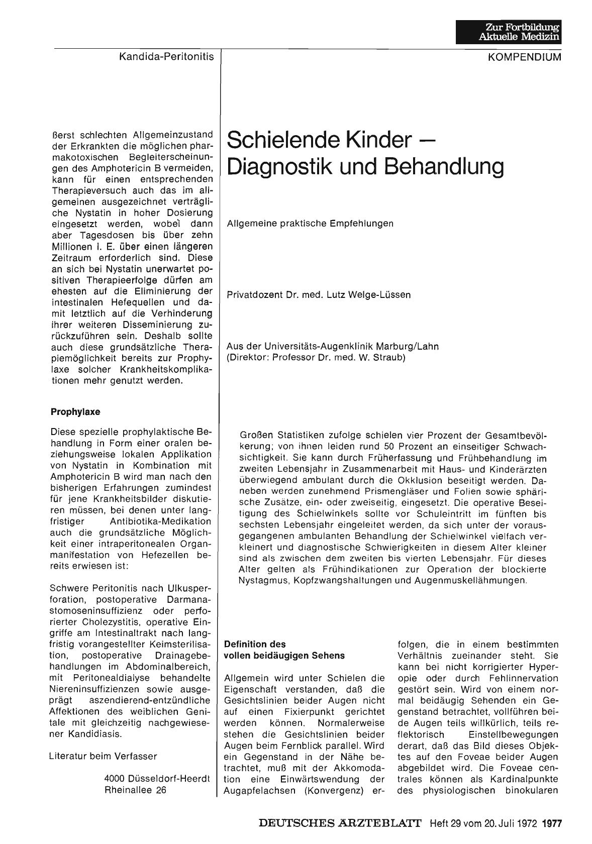 Vorschauseite 1: Schielende Kinder — Diagnostik und Behandlung