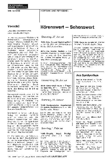 Vorschauseite 1: Hörenswert — Sehenswert