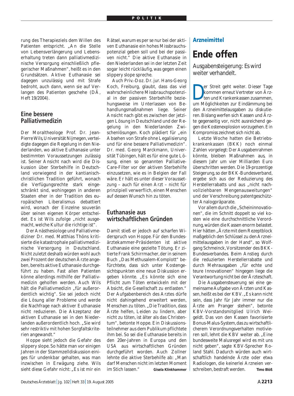 Vorschauseite 1: Arzneimittel: Ende offen