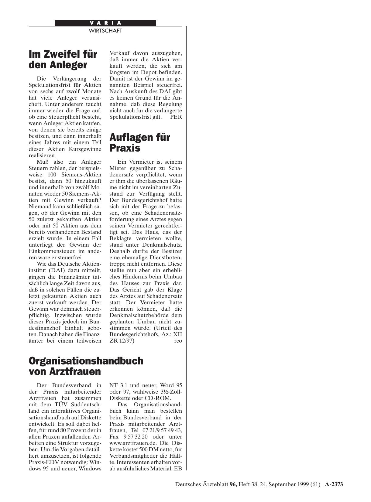 Vorschauseite 1: Auflagen für Praxis