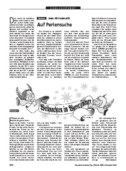 Vorschauseite 1: zum Aktienmarkt: Auf Perlensuche