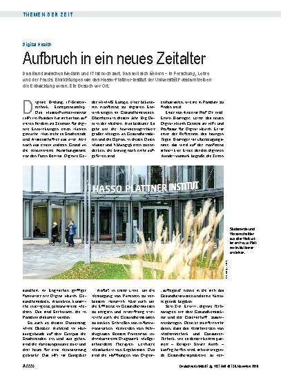 Vorschauseite 1: Digital Health: Aufbruch in ein neues Zeitalter