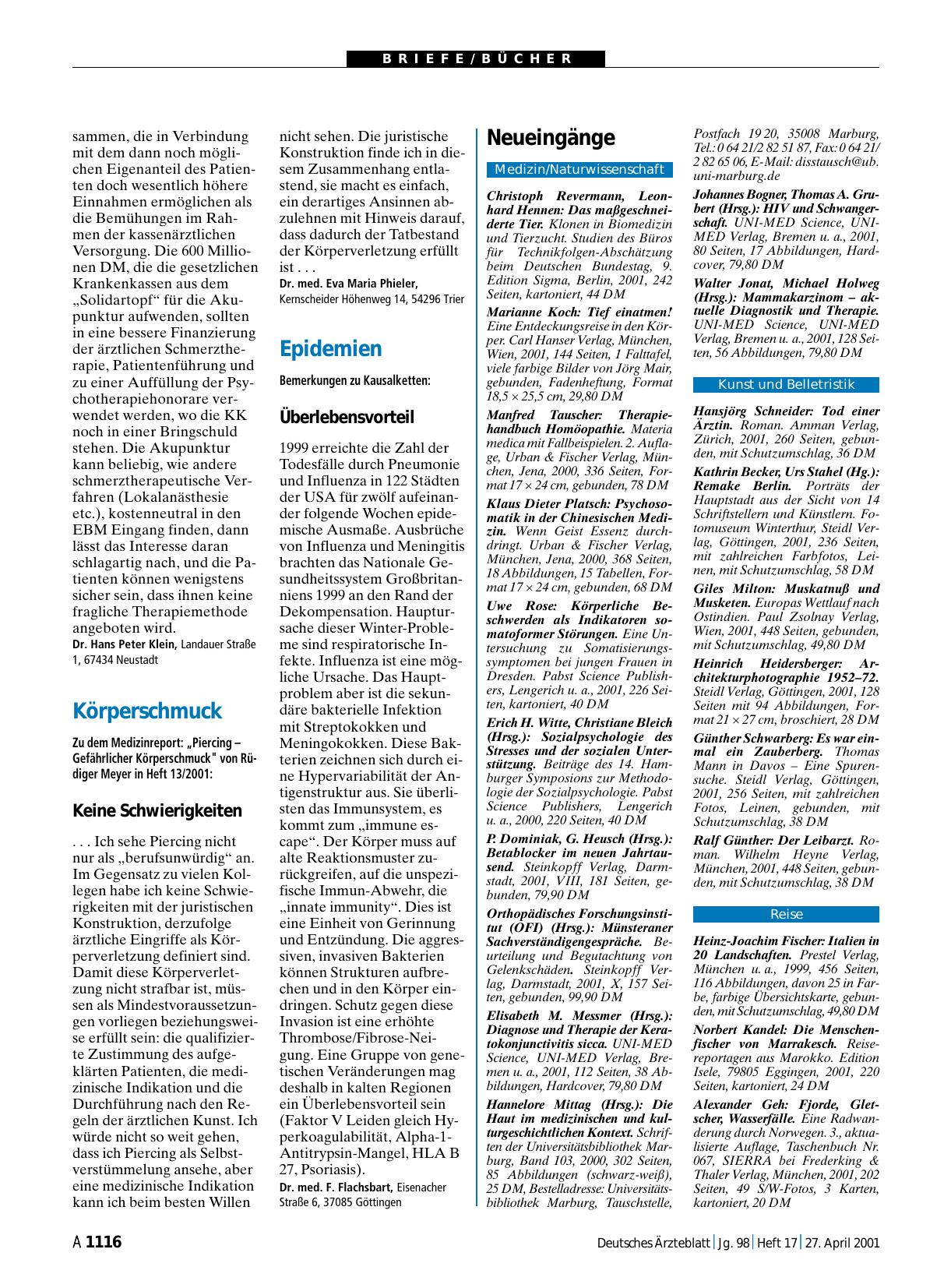 Vorschauseite 1: Epidemien: Überlebensvorteil