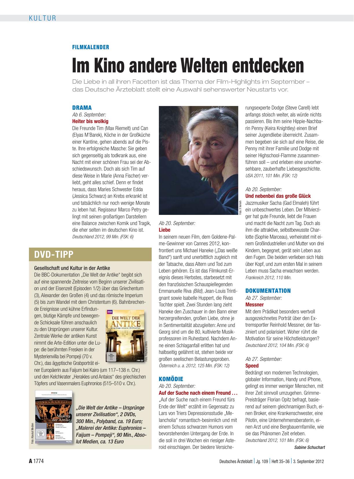 Vorschauseite 1: Filmkalender: Im Kino andere Welten entdecken