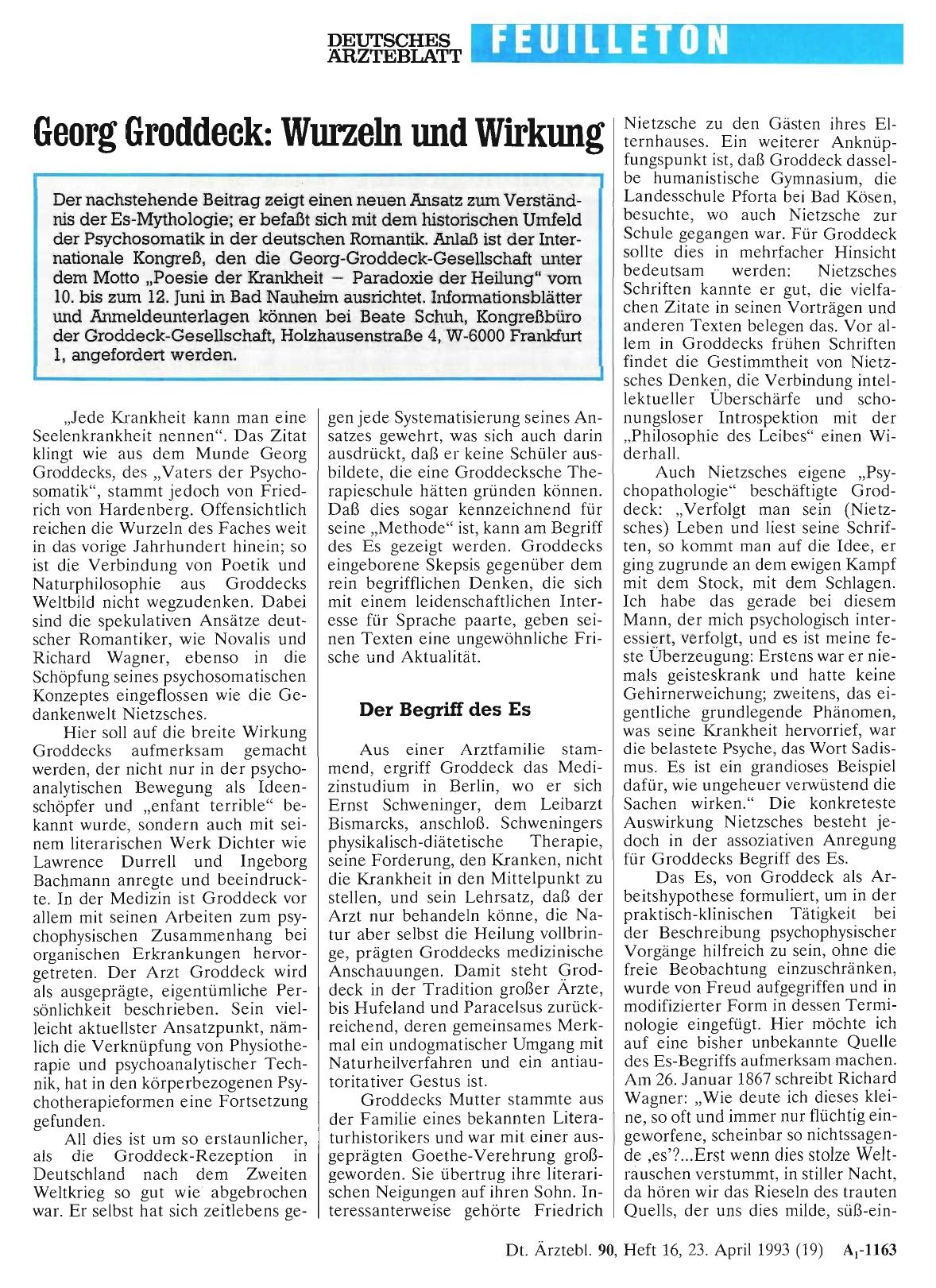 Vorschauseite 1: Georg Groddeck: Wurzeln und Wirkung