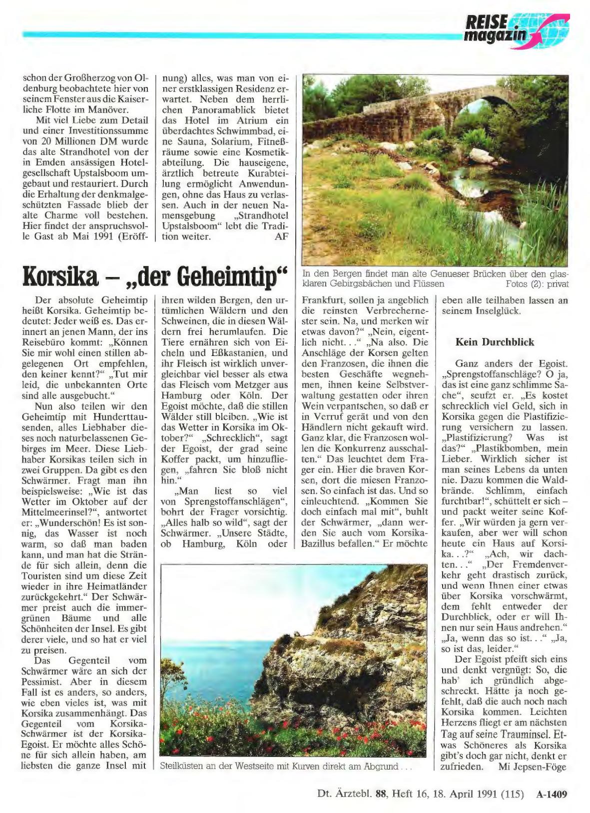 Vorschauseite 1: Korsika — „der Geheimtip“
