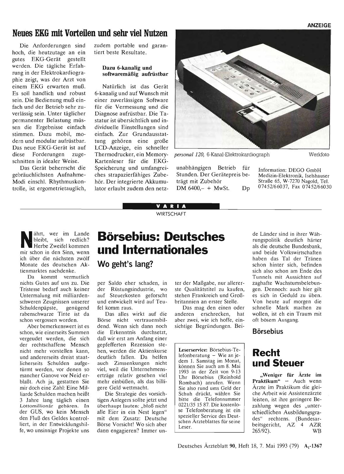 Vorschauseite 1: Börsebius: Deutsches und Internationales
