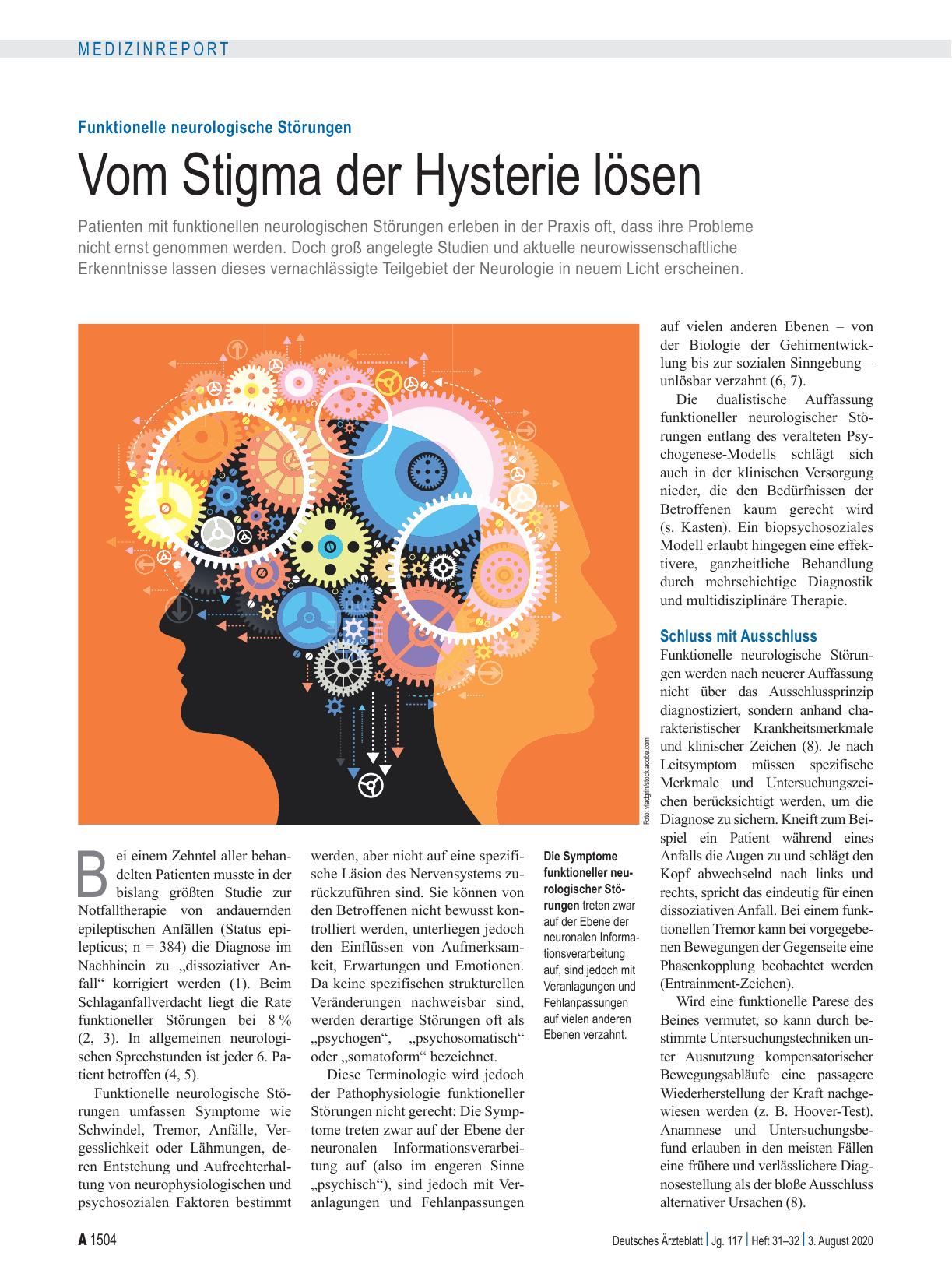 Vorschauseite 1: Funktionelle neurologische Störungen: Vom Stigma der Hysterie lösen