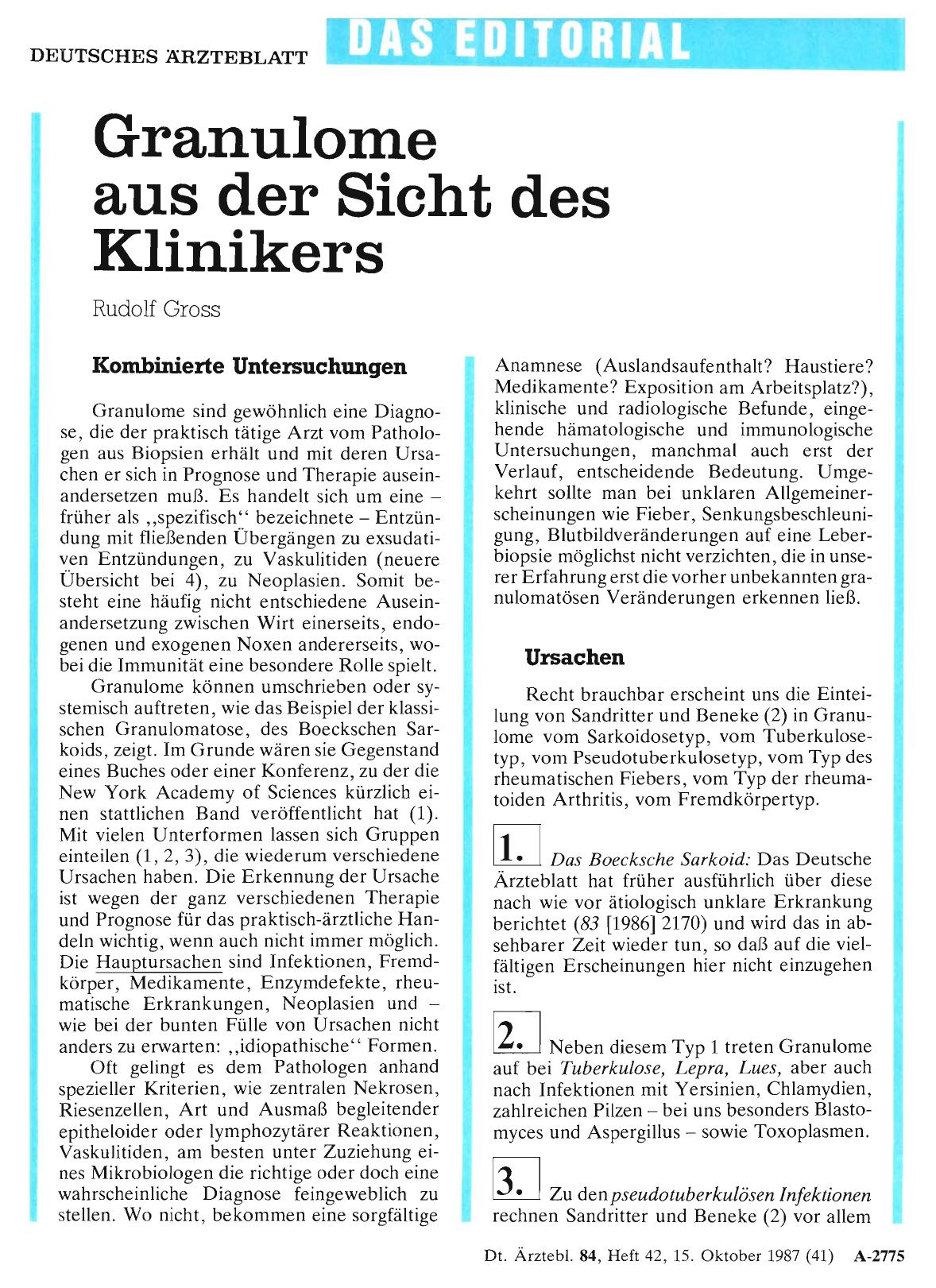 Vorschauseite 1: Granulome aus der Sicht des Klinikers