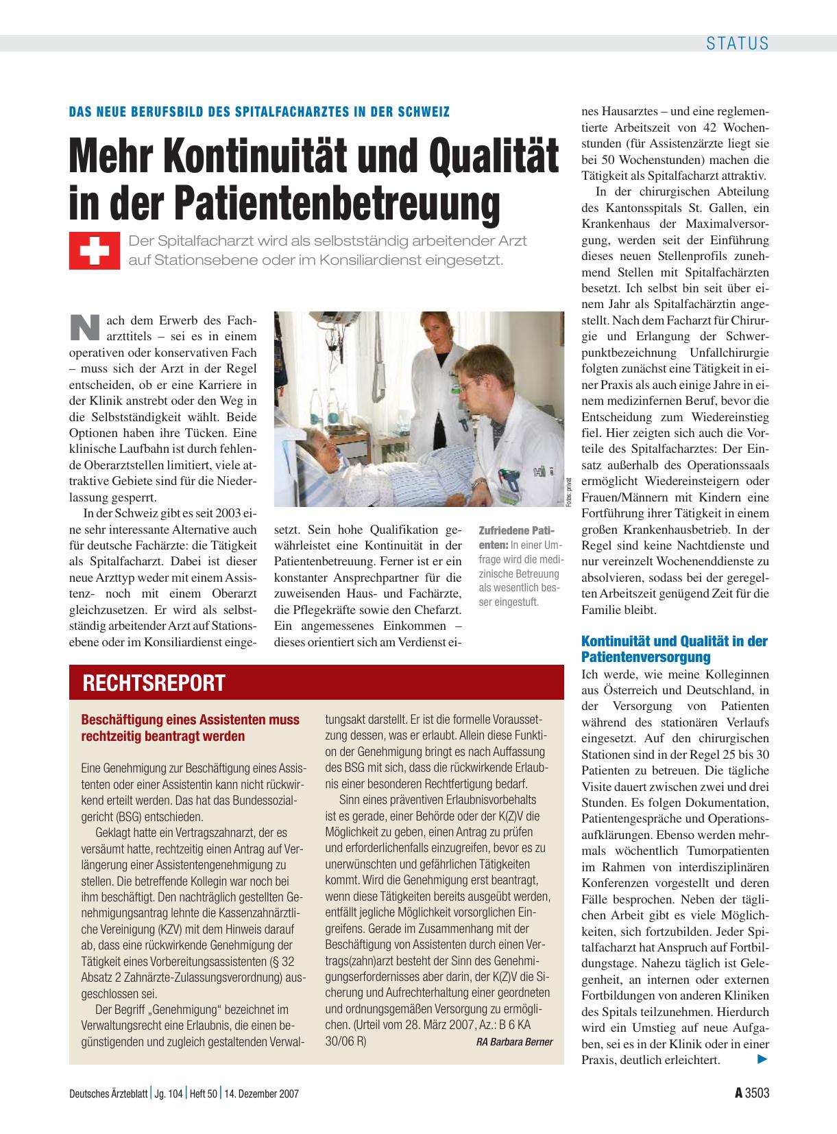 Vorschauseite 1: Beschäftigung eines Assistenten muss rechtzeitig beantragt werden
