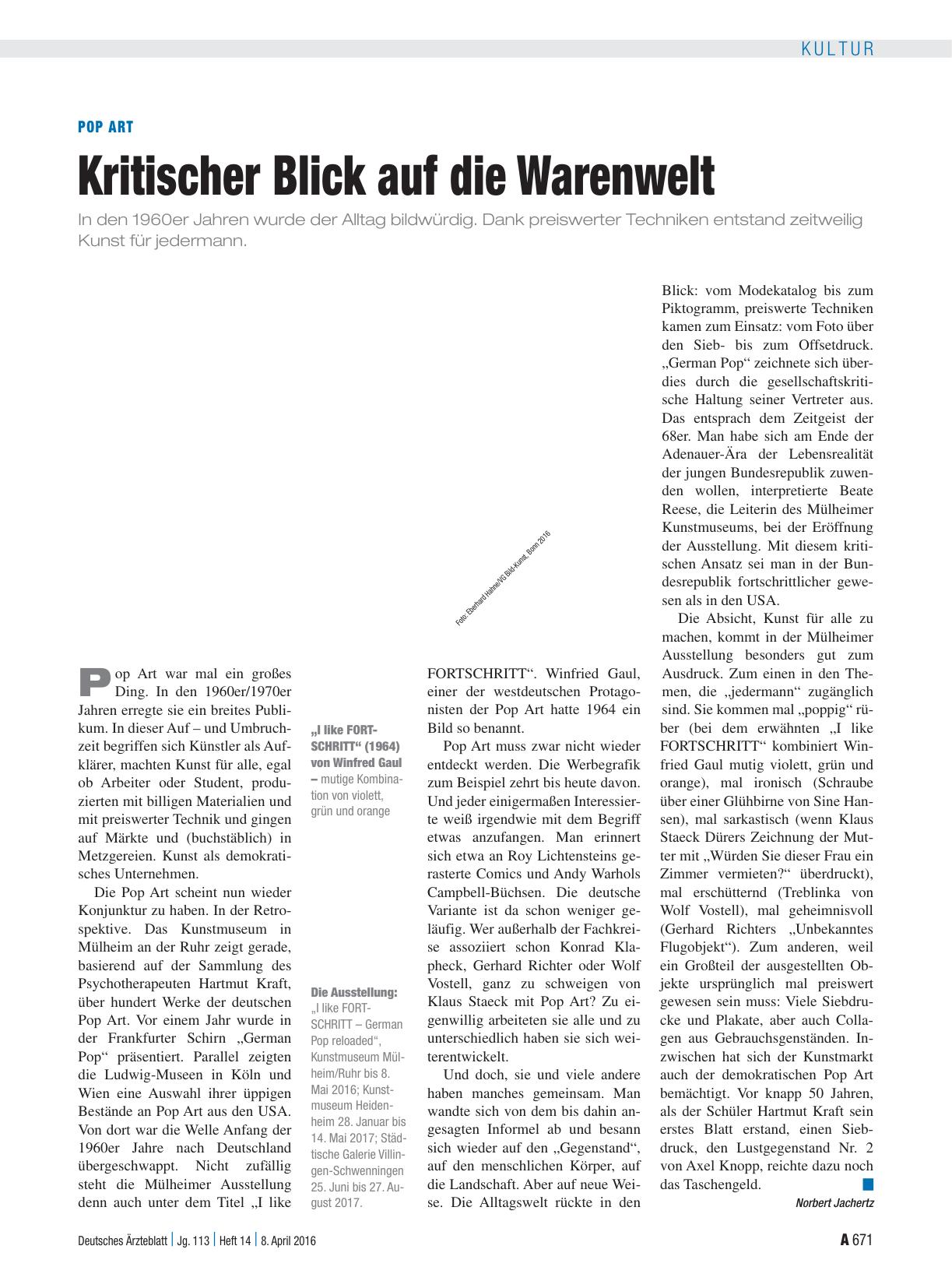 Vorschauseite 1: Pop Art: Kritischer Blick auf die Warenwelt