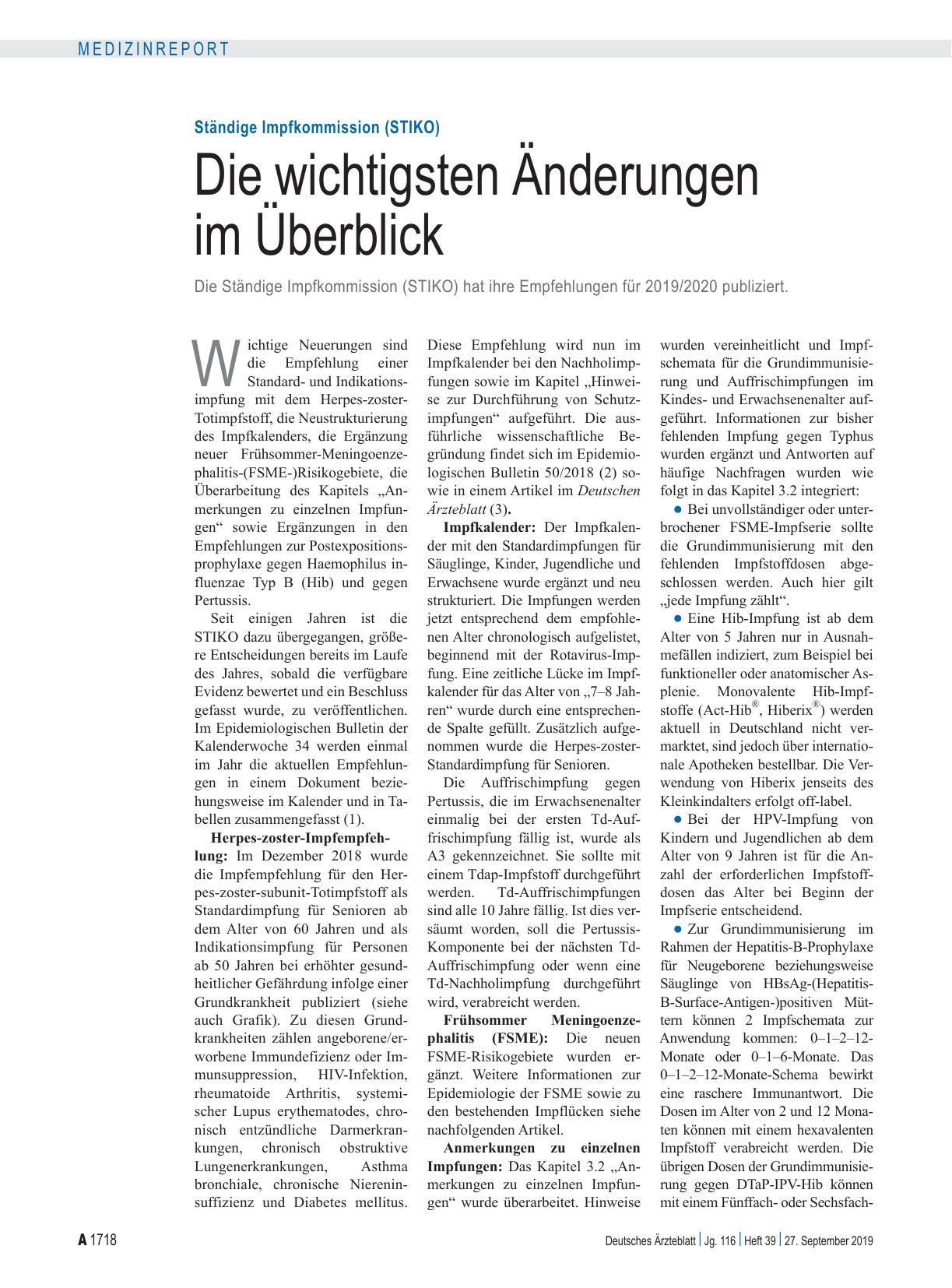 Vorschauseite 1: Ständige Impfkommission (STIKO): Die wichtigsten Änderungen im Überblick
