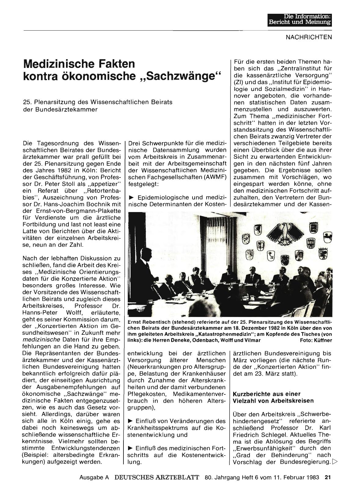 Vorschauseite 1: Medizinische Fakten kontra ökonomische „Sachzwänge“